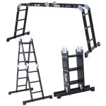 Vouwladder 4 x 3 treden 3,50 meter met platform - ALDORR Professional