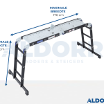 Vouwladder 4 x 3 treden 3,50 meter met platform - ALDORR Professional