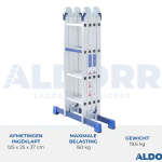 Vouwladder 4 x 4 treden 4,70 meter met platform - ALDORR Home