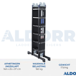 Vouwladder 4 x 6 treden 6,20 meter zonder platform - ALDORR Professional