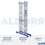 Vouwladder 4 x 6 treden 6,20 meter zonder platform - ALDORR Home