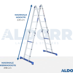 Vouwladder 4 x 4 treden 4,70 meter met platform - ALDORR Home