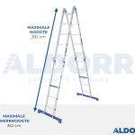 Vouwladder 4 x 5 treden 5,70 meter zonder platform - ALDORR Home