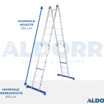 Vouwladder 4 x 6 treden 6,20 meter zonder platform - ALDORR Home