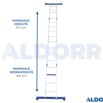 Vouwladder 4 x 4 treden 4,70 meter met platform - ALDORR Home