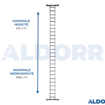 Vouwladder 4 x 6 treden 6,20 meter zonder platform - ALDORR Professional