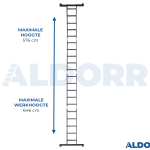 Vouwladder 4 x 5 treden 5,70 meter met platform - ALDORR Professional (Stabilisatiebalk: 120cm)