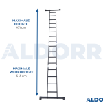 Vouwladder 4 x 4 treden 4,70 meter met platform - ALDORR Professional