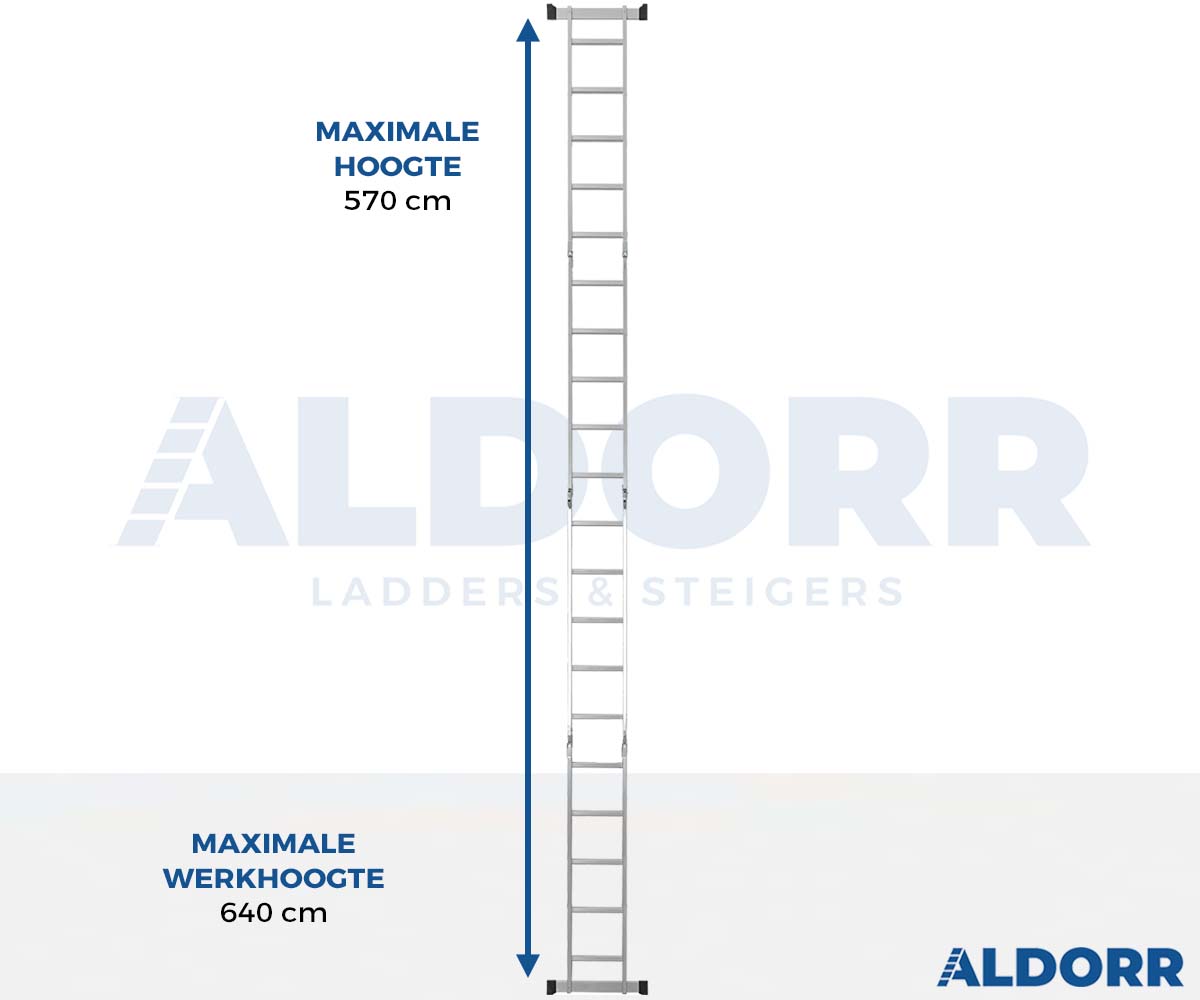Vouwladder 4 x 5 treden 5,70 meter met platform - ALDORR Home