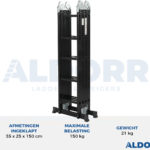 Vouwladder 4 x 5 treden 5,70 meter met platform - ALDORR Professional - Tweede kans