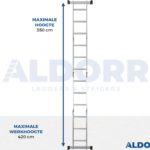 Vouwladder 4 x 3 treden 3,50 meter met platform - ALDORR Home (Stabilisatiebalk: 120cm)