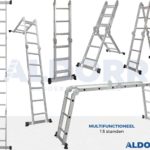 Vouwladder 4 x 3 treden 3,50 meter met platform - ALDORR Home (Stabilisatiebalk: 120cm)