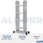 Vouwladder 4 x 4 treden 4,70 meter met platform - ALDORR Home - Tweede kans