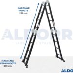 Vouwladder 4 x 4 treden 4,70 meter met platform - ALDORR Professional