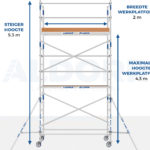 Rolsteiger - werkhoogte 6,3 meter (2 platformen)- ALDORR Professional