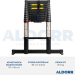 Telescoopladder 3,80 meter - ALDORR Professional