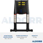 Telescoopladder 4,80 meter met telescopische stabilisatiebalk - ALDORR Professional