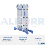 Vouwladder 4 x 3 treden 3,50 meter met platform - ALDORR Home