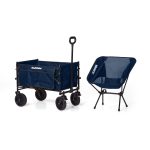 Bolderkar - XL - Opvouwbaar - 100L - Blauw - Inclusief Campingstoel