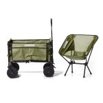 Bolderkar – XL – Opvouwbaar – 100L – Groen - Inclusief Campingstoel