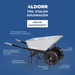 ALDORR Kruiwagen - 170 Liter - Staal - 2 Luchtbanden