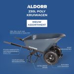 ALDORR Kruiwagen - 230 Liter - Poly - 2 Luchtbanden