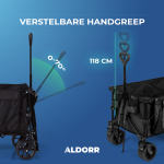 Bolderkar - XXL - Opvouwbaar - 300L - Zwart