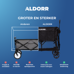 Bolderkar - XXL - Opvouwbaar - 400L - Zwart
