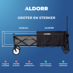 Bolderkar - XXL - Opvouwbaar - 300L - Zwart