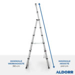 Telescopische vouwladder 1,80 + 2,40 meter - ALDORR Home