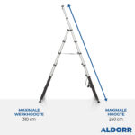 Telescopische vouwladder 1,80 + 2,40 meter - ALDORR Professional