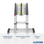 Telescopische vouwladder 3,00 + 3,60 meter - ALDORR Home