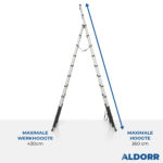 Telescopische vouwladder 3,00 + 3,60 meter - ALDORR Professional