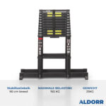Telescopische vouwladder 3,00 + 3,60 meter - ALDORR Professional