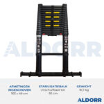 Telescoopladder 4,40 meter met telescopische stabilisatiebalk - ALDORR Professional