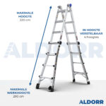 Multiladder 4x4 treden 4,50 meter - ALDORR Professional